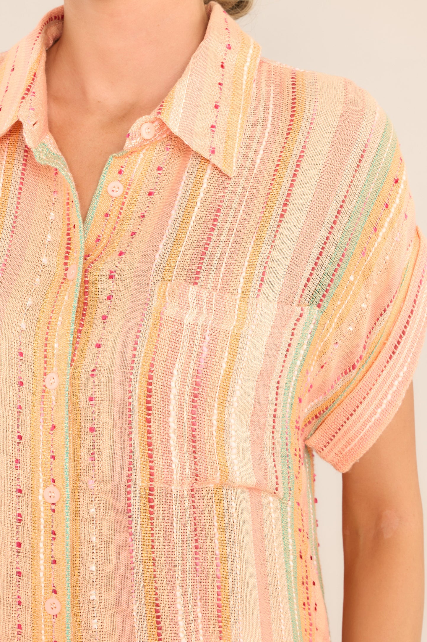 Brighter Than Sunshine Apricot Multi Print Top