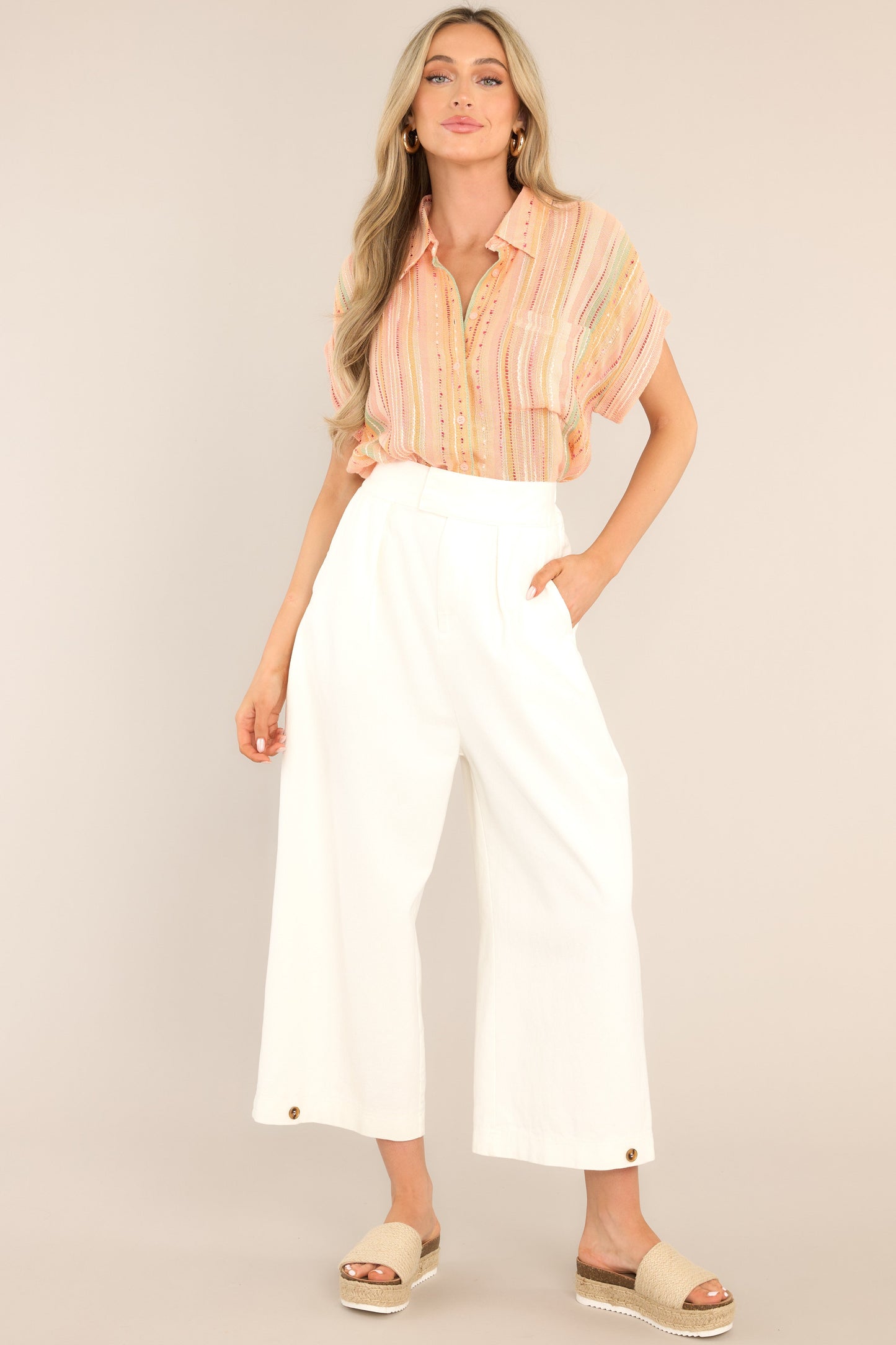 Brighter Than Sunshine Apricot Multi Print Top