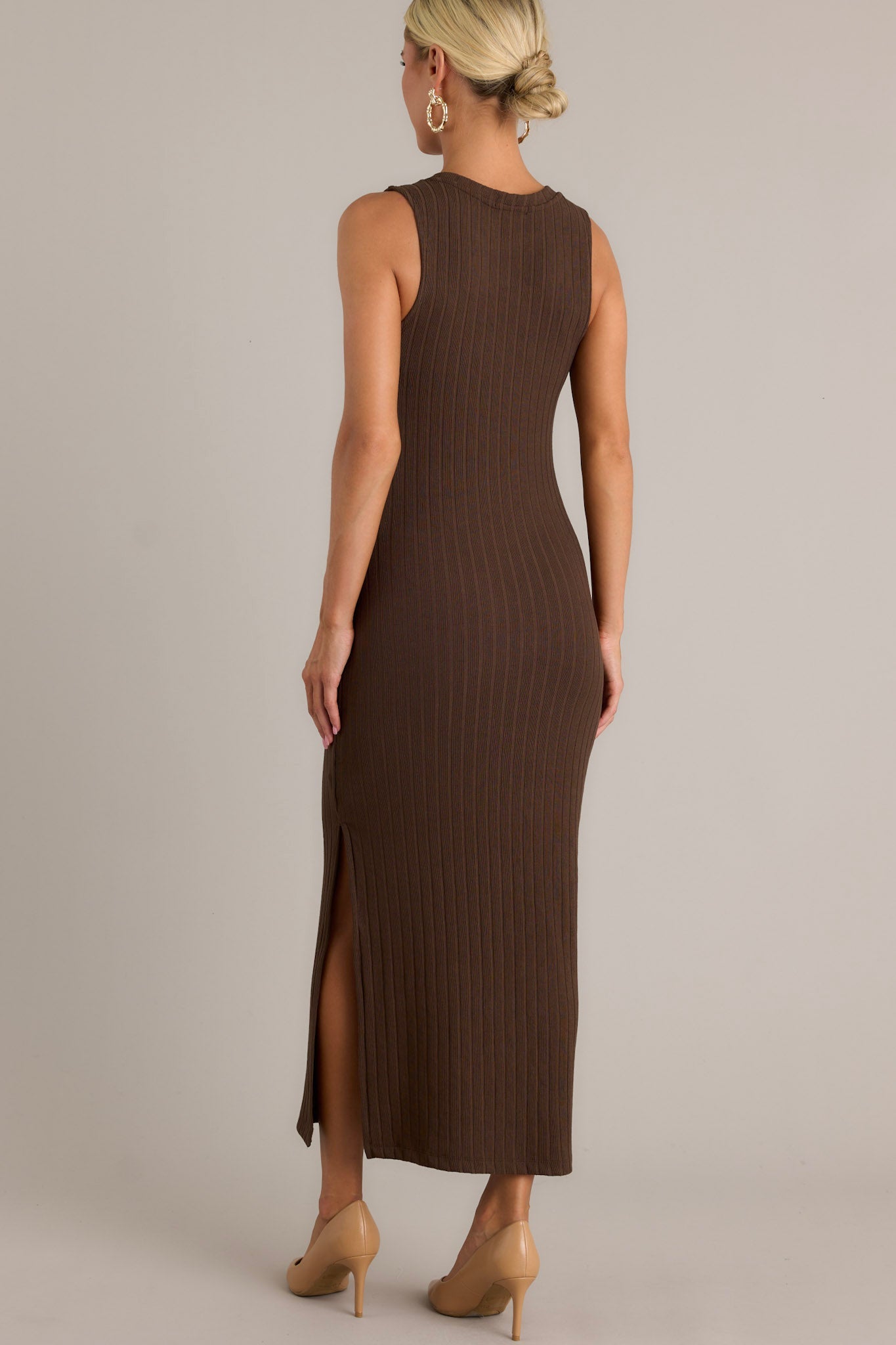 Z Supply Raewyn Dark Chocolate Rib Midi Dress
