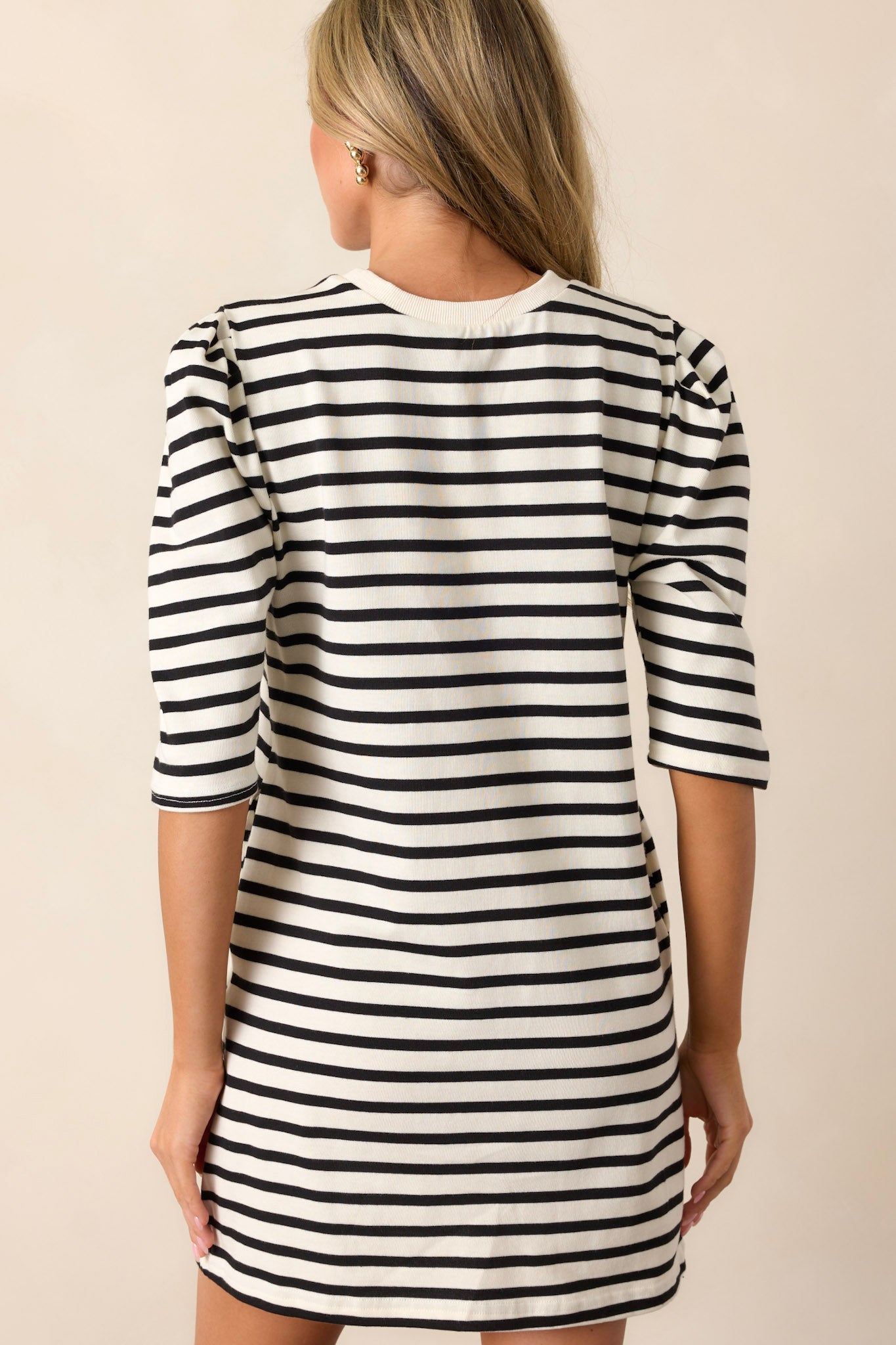 All My Love 100% Cotton White Stripe Mini Dress