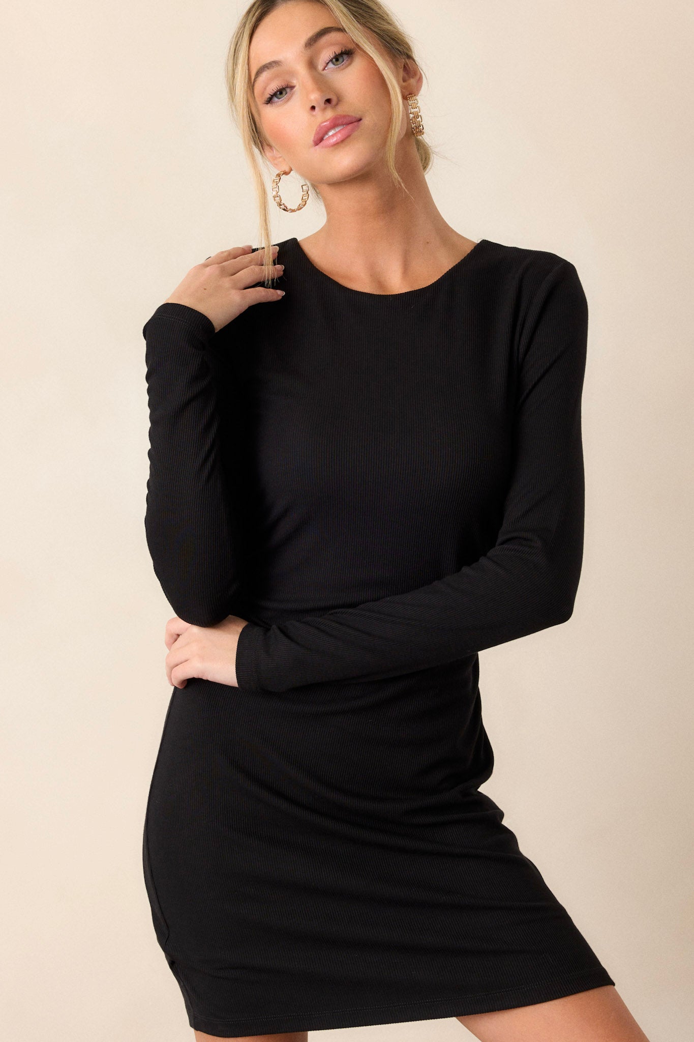 Z Supply Winnie Black Rib Mini Dress