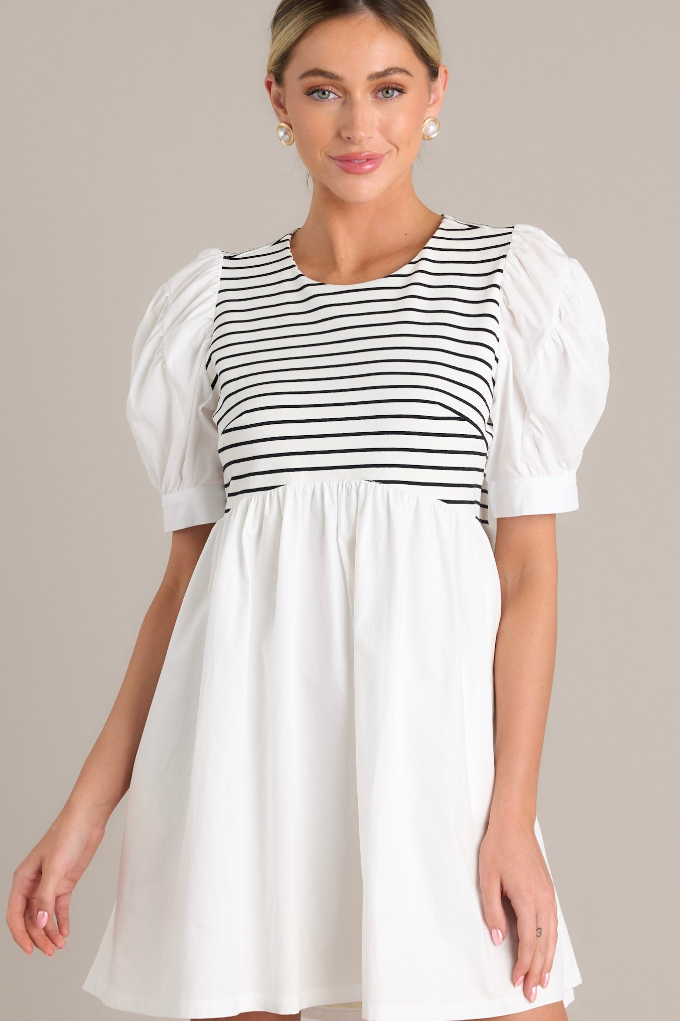 Urban Streak Black Stripe Mini Dress
