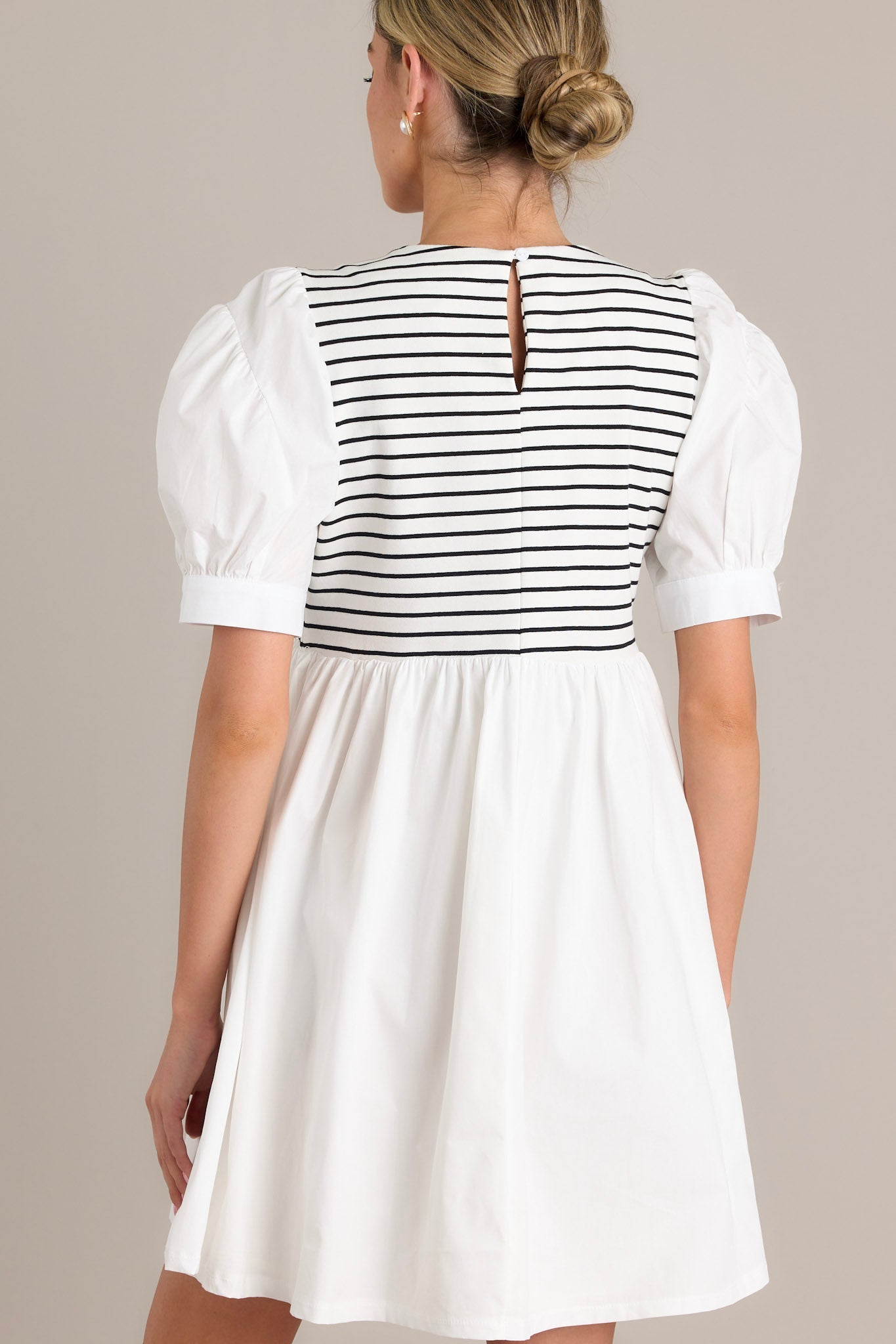 Urban Streak Black Stripe Mini Dress